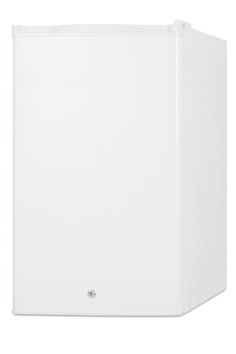 Commercially approved countertop all-refrigerator in white with digital thermostat